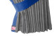 Wildlederoptik Lkw Scheibengardinen 4 teilig, mit Kunstlederkante grau blau* Länge 95 cm