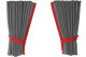 Wildlederoptik Scheibengardinen 4 teilig, mit Kunstlederkante, stark abdunkelnd, doppelt verarbeitet grau rot* Standard Kabine