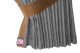 Suede-look truck window curtains 4-piece, with imitation leather edge grey caramel Length 95 cm