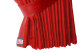 Suede-look truck window curtains 4-piece, with imitation leather edge red red* Length 95 cm