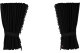 Suède-look vrachtwagenschijfgordijnen 4-delig, met pompon met kwastjes, sterk verduisterend, dubbel verwerkt antraciet-zwart Zwart Lengte 95 cm