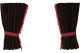 Wildlederoptik Lkw Scheibengardinen 4 teilig, mit Quastenbommel, stark abdunkelnd, doppelt verarbeitet dunkelbraun bordeaux Länge 95 cm