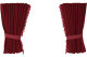 Wildlederoptik Lkw Scheibengardinen 4 teilig, mit Quastenbommel, stark abdunkelnd, doppelt verarbeitet bordeaux bordeaux Länge 95 cm