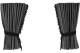 Suede-look truck window curtains 4-piece, with tassel pompom, strong darkening, double processed grey black Length 95 cm