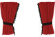 Suède-look vrachtwagenschijfgordijnen 4-delig, met pompon met kwastjes, sterk verduisterend, dubbel verwerkt Rood Zwart Lengte 95 cm