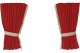 Wildlederoptik Lkw Scheibengardinen 4 teilig, mit Quastenbommel, stark abdunkelnd, doppelt verarbeitet rot beige Länge 95 cm