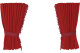 Wildlederoptik Lkw Scheibengardinen 4 teilig, mit Quastenbommel, stark abdunkelnd, doppelt verarbeitet rot bordeaux Länge 95 cm