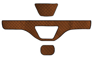 Lämplig för DAF*: XF106 (2013-...) HollandLine instrumentpanelklädsel - brun, läderimitation