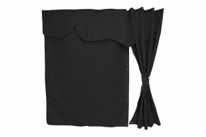 Lkw Bettgardinen, Wildlederoptik, Kunstlederkante, stark abdunkelnd anthrazit-schwarz schwarz* Länge149 cm