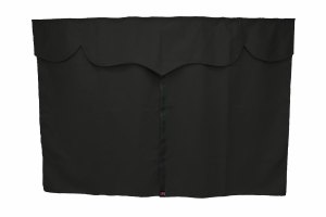 Lkw Bettgardinen, Wildlederoptik, Kunstlederkante, stark abdunkelnd anthrazit-schwarz schwarz* L&auml;nge149 cm
