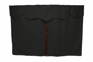 Vrachtwagengordijnen, su&egrave;delook, kunstleren rand, sterk verduisterend effect antraciet-zwart bruin* Length149 cm