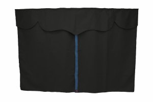 Lkw Bettgardinen, Wildlederoptik, Kunstlederkante, stark abdunkelnd anthrazit-schwarz blau* L&auml;nge149 cm