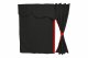 Truck bed curtains, suede look, imitation leather edge, strong darkening effect anthracite-black red* Länge149 cm