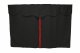 Vrachtwagengordijnen, suèdelook, kunstleren rand, sterk verduisterend effect antraciet-zwart rood* Length149 cm