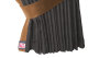 Gardiner för lastbilsflak, mockalook, kant i läderimitation, kraftigt mörkläggande effekt antracit-svart Karamell Längd149 cm