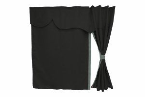 Truck bed curtains, suede look, imitation leather edge, strong darkening effect anthracite-black grey L&auml;nge149 cm
