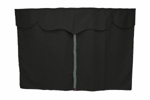 Lkw Bettgardinen, Wildlederoptik, Kunstlederkante, stark abdunkelnd anthrazit-schwarz grau L&auml;nge149 cm