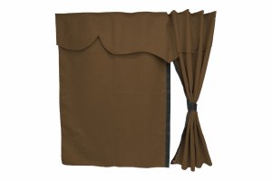 Truck bed curtains, suede look, imitation leather edge, strong darkening effect dark brown black* L&auml;nge149 cm