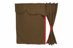 Truck bed curtains, suede look, imitation leather edge, strong darkening effect dark brown red* L&auml;nge149 cm
