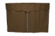 Truck bed curtains, suede look, imitation leather edge, strong darkening effect dark brown grey Länge149 cm