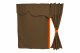 Gardiner för lastbilsflak, mockalook, kant i läderimitation, kraftigt mörkläggande effekt mörkbrun orange Längd149 cm