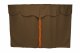 Lkw Bettgardinen, Wildlederoptik, Kunstlederkante, stark abdunkelnd dunkelbraun orange Länge149 cm