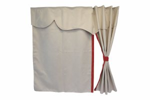Truck bed curtains, suede look, imitation leather edge, strong darkening effect beige bordeaux L&auml;nge149 cm