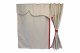 Truck bed curtains, suede look, imitation leather edge, strong darkening effect beige bordeaux Länge149 cm