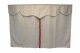 Truck bed curtains, suede look, imitation leather edge, strong darkening effect beige bordeaux Länge149 cm