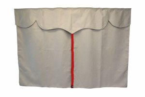 Lkw Bettgardinen, Wildlederoptik, Kunstlederkante, stark abdunkelnd beige rot* L&auml;nge149 cm