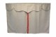 Lkw Bettgardinen, Wildlederoptik, Kunstlederkante, stark abdunkelnd beige rot* Länge149 cm