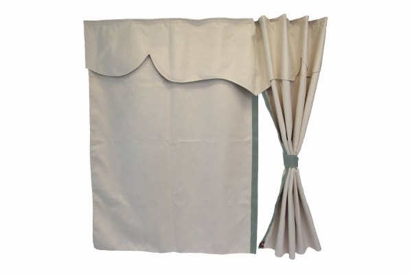 Truck bed curtains, suede look, imitation leather edge, strong darkening effect beige grey Länge149 cm
