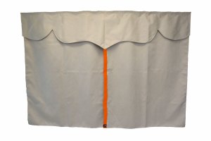Lkw Bettgardinen, Wildlederoptik, Kunstlederkante, stark abdunkelnd beige orange L&auml;nge149 cm