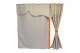 Lkw Bettgardinen, Wildlederoptik, Kunstlederkante, stark abdunkelnd beige orange Länge149 cm