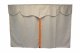 Lkw Bettgardinen, Wildlederoptik, Kunstlederkante, stark abdunkelnd beige orange Länge149 cm