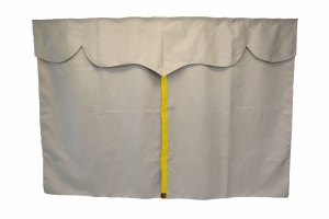Lkw Bettgardinen, Wildlederoptik, Kunstlederkante, stark abdunkelnd beige gelb L&auml;nge149 cm
