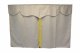 Truck bed curtains, suede look, imitation leather edge, strong darkening effect beige yellow Länge149 cm