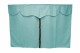 Lkw Bettgardinen, Wildlederoptik, Kunstlederkante, stark abdunkelnd hellblau braun* Länge149 cm
