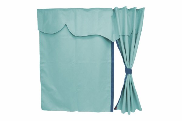 Truck bed curtains, suede look, imitation leather edge, strong darkening effect light blue blue* Länge149 cm