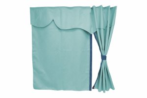 Truck bed curtains, suede look, imitation leather edge, strong darkening effect light blue blue* L&auml;nge149 cm