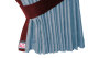 Truck bed curtains, suede look, imitation leather edge, strong darkening effect light blue bordeaux Länge149 cm