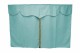 Lkw Bettgardinen, Wildlederoptik, Kunstlederkante, stark abdunkelnd hellblau caramel Länge149 cm