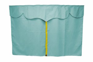 Truck bed curtains, suede look, imitation leather edge, strong darkening effect light blue yellow L&auml;nge149 cm