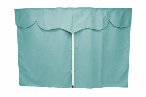 Truck bed curtains, suede look, imitation leather edge, strong darkening effect light blue white L&auml;nge149 cm