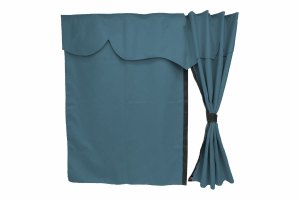 Truck bed curtains, suede look, imitation leather edge, strong darkening effect dark blue black* Länge149 cm