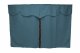 Lkw Bettgardinen, Wildlederoptik, Kunstlederkante, stark abdunkelnd dunkelblau braun* Länge149 cm