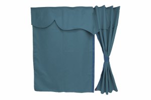 Lkw Bettgardinen, Wildlederoptik, Kunstlederkante, stark abdunkelnd dunkelblau blau* L&auml;nge149 cm