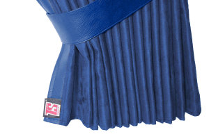 Truck bed curtains, suede look, imitation leather edge, strong darkening effect dark blue blue* L&auml;nge149 cm