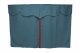 Lkw Bettgardinen, Wildlederoptik, Kunstlederkante, stark abdunkelnd dunkelblau bordeaux Länge149 cm