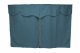Lkw Bettgardinen, Wildlederoptik, Kunstlederkante, stark abdunkelnd dunkelblau grau Länge149 cm